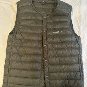 Montbell Men’s Superior Down Round Neck Vest - Green, JPN Small